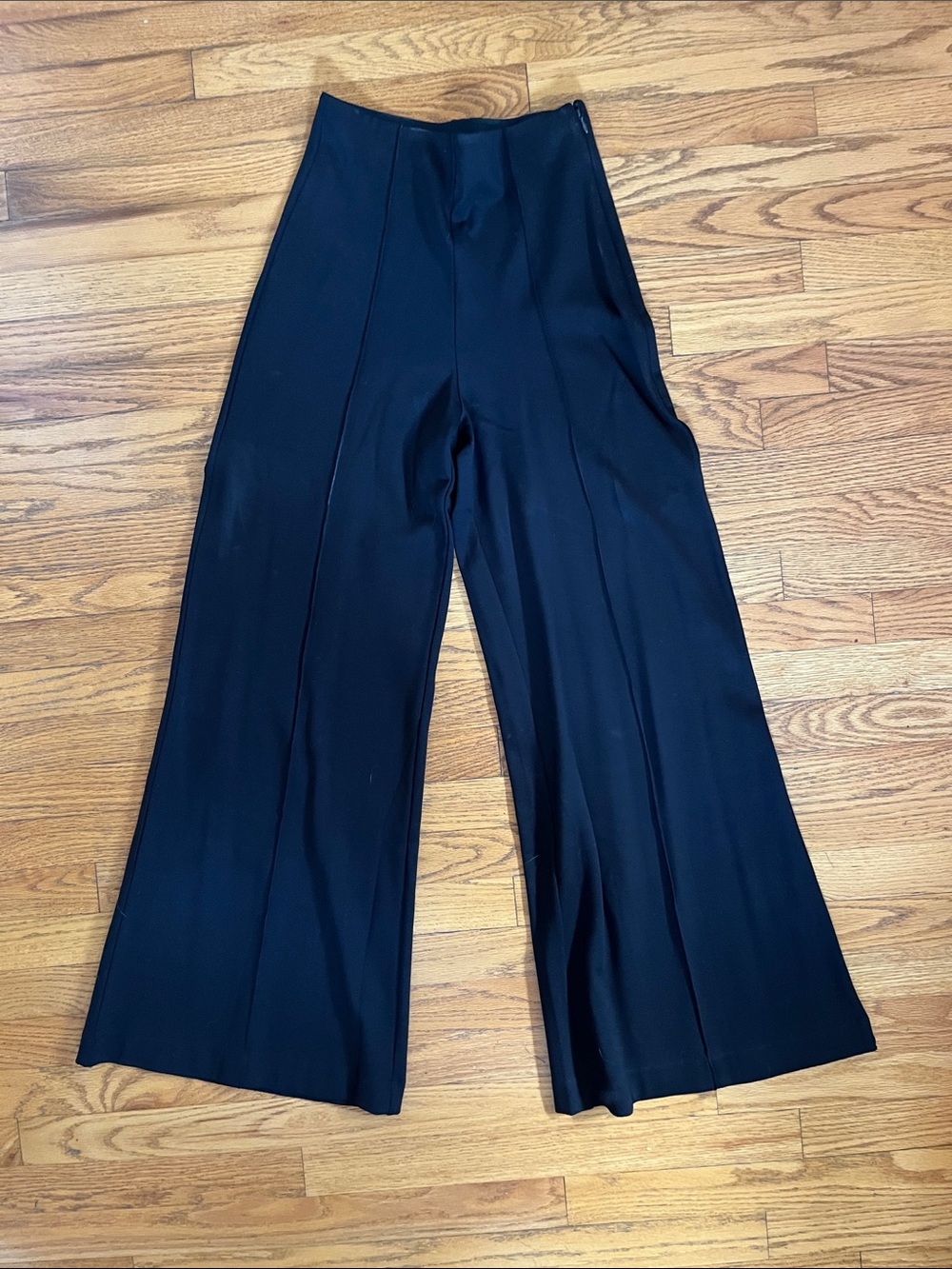 Quince Ultra Ponte Black Wide-Leg High-Waist Pants M